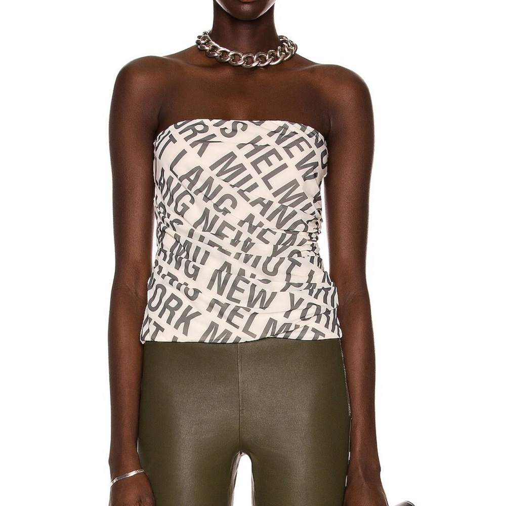 SOLD HELMUT LANG Twist Tube Top in Black & Cream